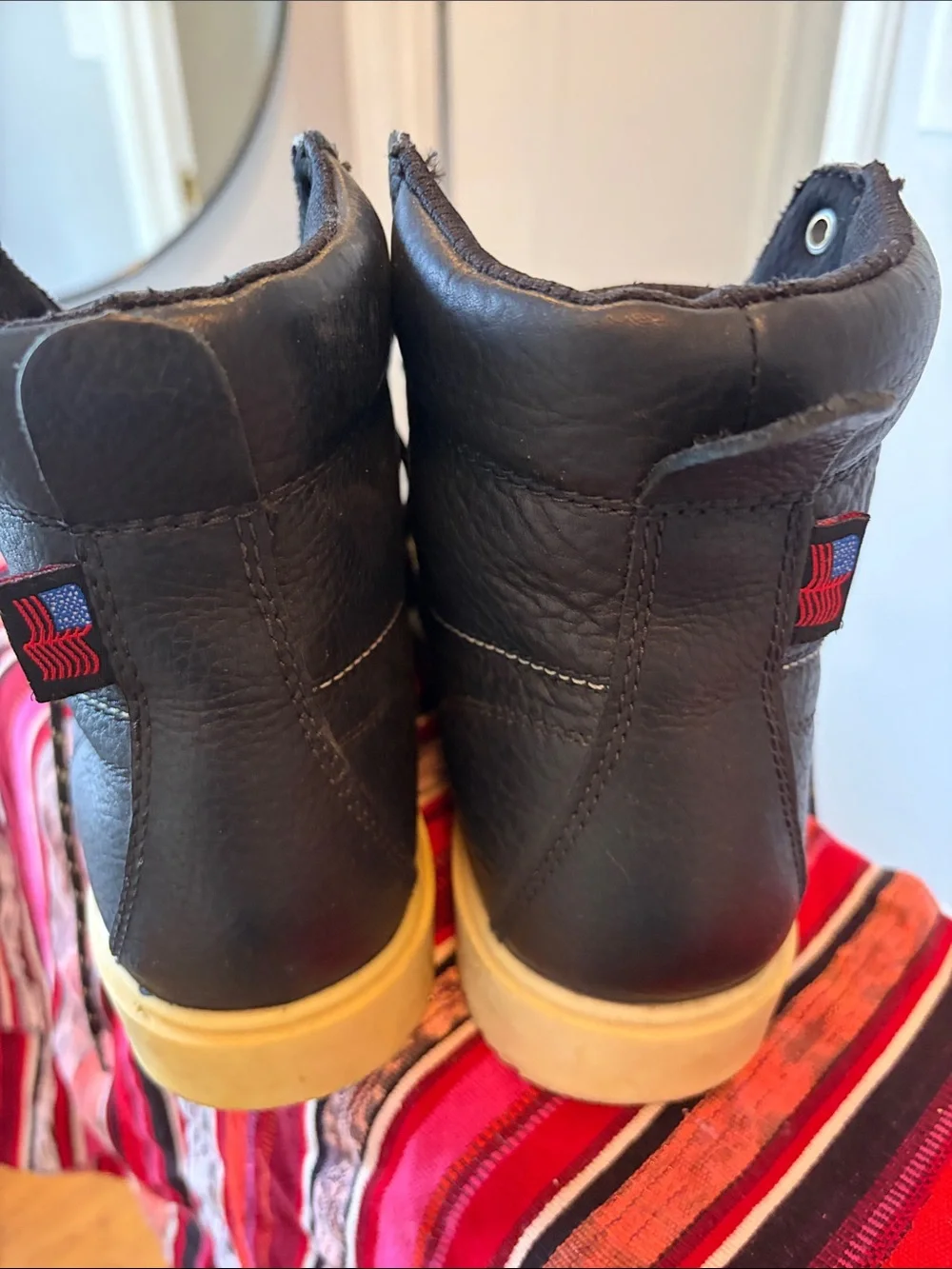 Men's Black Leather Liberty Work Boots